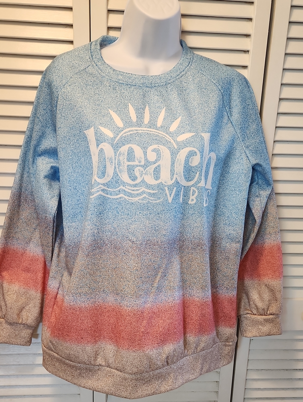 SUNNY . 'Beach Vibes' Sweatshirt - Blue, Coral & Tan